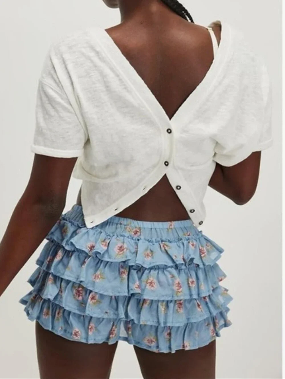 Ruffle Up Bloomer Shorts Blue